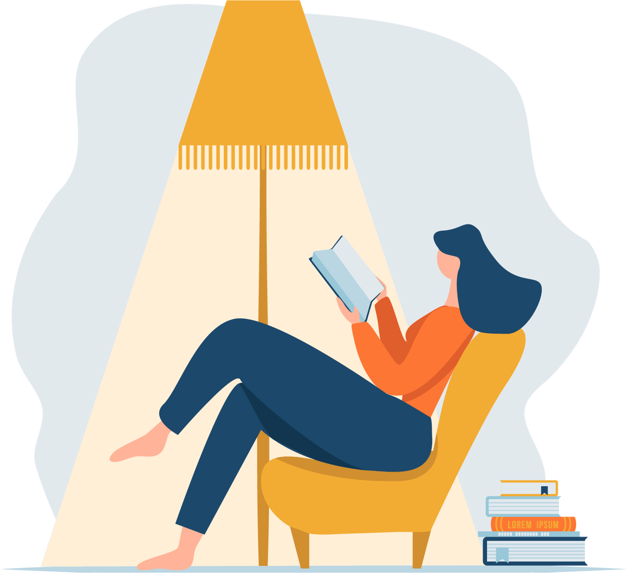 Woman Sitting and Reading Graphic
