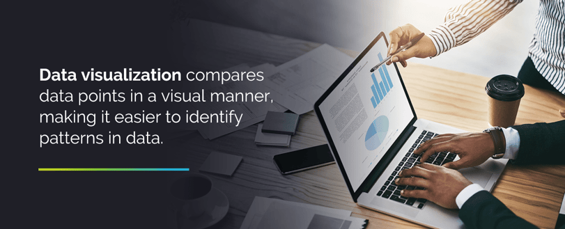 Data Visualization compares data points in a visual manner, making it easier to identify patterns in data.