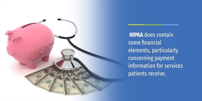 HIPAA does contain some financial elements, particularly concerning payment information for services patients receive.