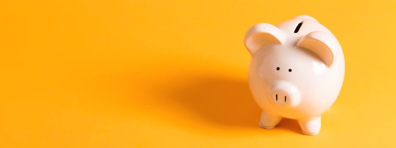 Piggybank on a yellow background