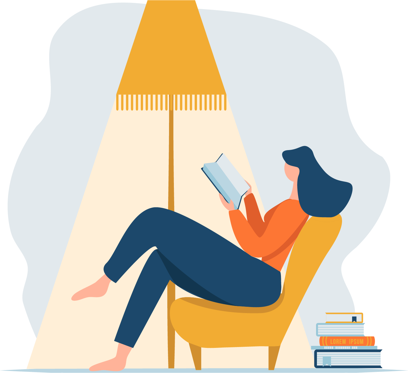 Woman Sitting and Reading Graphic